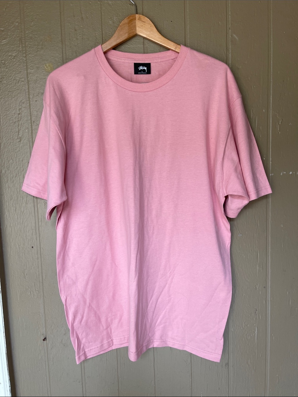 Stussy Soft Pink Short-Sleeve Crew Tee Size L